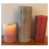 LR - Rectangular Decorative Tray with 3 Assorted Pillar Candles
