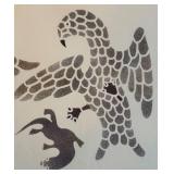 LR - "Hawks Hunting Otter" Limited Edition Inuit Print by Kanayook Povungnituk