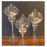 LR - Set of 3 Glass Calla Lily Oil Candles