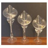 LR - Set of 3 Glass Calla Lily Oil Candles