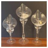 LR - Set of 3 Glass Calla Lily Oil Candles