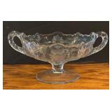 LR - Vintage Cambridge Glass "Rose Point" Divided Relish Dish and Antique Early American Pattern Glass (EAPG) Compote