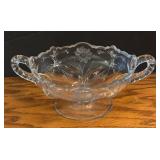 LR - Vintage Cambridge Glass "Rose Point" Divided Relish Dish and Antique Early American Pattern Glass (EAPG) Compote