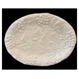 LR - Vietri White Embossed Grape Platter and Gravy Boat with Under Plate