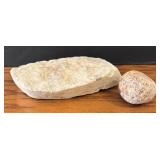 LR - Stone Sculpture with Rounded Granite Sphere on Flat Base