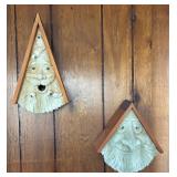 P - Set of 2 Whimsical Face Wall Decor with Wooden Frames