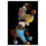 P - Vintage Colorful Metal Dog Yard Decor