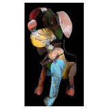 P - Vintage Colorful Metal Dog Yard Decor