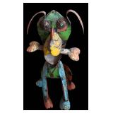 P - Vintage Colorful Metal Dog Yard Decor
