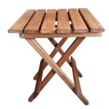 P - Wooden Folding Slat Side Table / Plant Stand