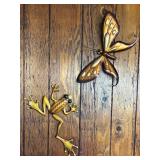 P - Metal Wall Decor Set with Butterfly and Frog
