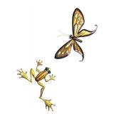 P - Metal Wall Decor Set with Butterfly and Frog