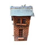 G - Set of 5 Decorative Yard Stakes with Whimsical Houses and Beaded Branch