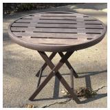 G - Round Folding Patio Table with Slatted Top