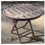 G - Round Folding Patio Table with Slatted Top