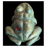 G - Set of 2 Adorable Cement Frog Statues