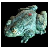 G - Set of 2 Adorable Cement Frog Statues