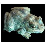 G - Set of 2 Adorable Cement Frog Statues