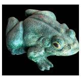 G - Set of 2 Adorable Cement Frog Statues