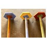 G - Set of 3 Tall Outdoor Planter Stands with Hexagon Tops