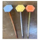 G - Set of 3 Tall Outdoor Planter Stands with Hexagon Tops