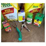 G - Large Garden Care Lot with Watering Cans, Weed Preventer, Plant Food, Tools, Kneeler and More