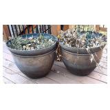 BY - Pair of Large Resin Planter Pots