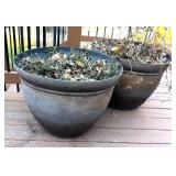 BY - Pair of Large Resin Planter Pots