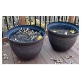 BY - Pair of Large Resin Planter Pots