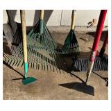 G - Collection of Garden Tools Including Shovels, Rakes, Brooms, Hoe and More