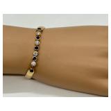 14k Gold Italian Sapphire and Diamond Tennis Bracelet