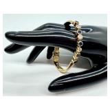 14k Gold Italian Sapphire and Diamond Tennis Bracelet