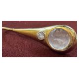 18k Gold Carved Moonstone and Diamond Single EarringÂ 