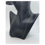 14K Gold 18 Inch Box Chain Necklace, 1.53 Grams