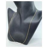 14K Gold 18 Inch Box Chain Necklace, 1.53 Grams