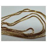 14K Gold 18 Inch Box Chain Necklace, 1.53 Grams