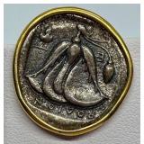 MMA Reproduction Ancient Greek Coin Earrings with Gold-Tone Trim