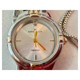 Anne Klein Ladies Quartz Watch and Crystal Pendant Necklace Set