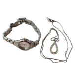 Anne Klein Ladies Quartz Watch and Crystal Pendant Necklace Set