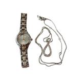 Anne Klein Ladies Quartz Watch and Crystal Pendant Necklace Set