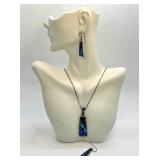 Sterling Silver Abalone Necklace and Earring Set