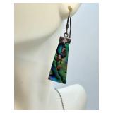 Sterling Silver Abalone Necklace and Earring Set