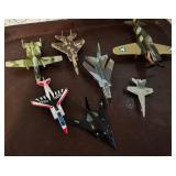Lot of 7 Die-Cast Toy Airplanes, some including Military & USAF markings