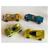 Set of 4 Vintage Hot Wheels Redlines Cars - Chaparral 2G, Ford MK IV, Turbo Fire