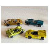 Set of 4 Vintage Hot Wheels Redlines Cars - Chaparral 2G, Ford MK IV, Turbo Fire