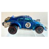 Vintage 1970 Hot Wheels Redline Evil Weevil in Metallic Blue