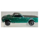 Vintage 1968 Redline Hot Wheels Custom Fleetside Green with Black Roof