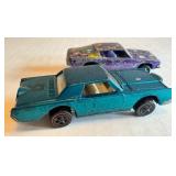 Pair of Vintage Redline Hot Wheels: Custom Barracuda Purple & Custom Continental Mark 3 Blue