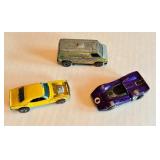 Set of 3 Vintage Hot Wheels Redline Diecast Cars: Super Van, Heavy Chevy, McLaren