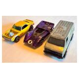 Set of 3 Vintage Hot Wheels Redline Diecast Cars: Super Van, Heavy Chevy, McLaren